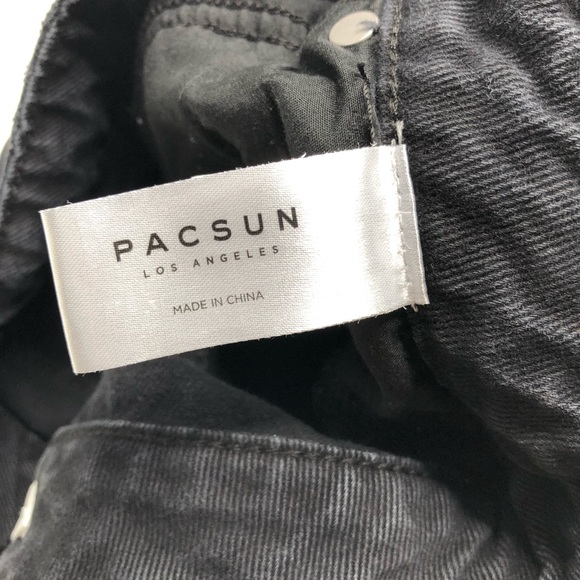 PacSun Faded Black 100% Cotton Mid Rise Distressed Ankle Mom Jeans - Picture 15 of 16